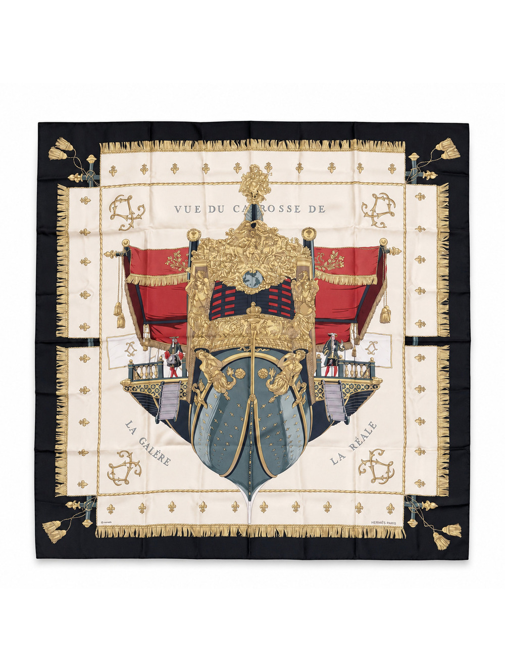 Hermès Paris La Galère La Réale Silk Scarf